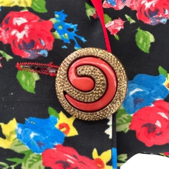 Mon-Liz Paris Vintage 80s 90s Floral Print Oversized Slouchy Blazer French Girl - Picture 4 of 7